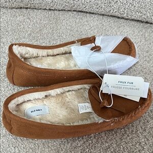 Old Navy Women's Brown Faux Fur Slippers